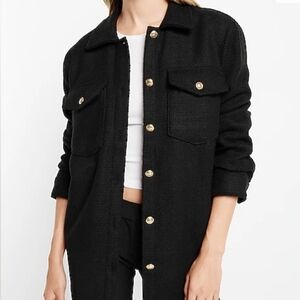 Express Black Utility Jacket with Gold Accents